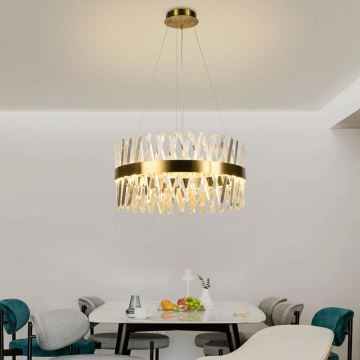 LED Dimmable crystal chandelier on a string LED/80W/230V 3000-6500K gold + remote control