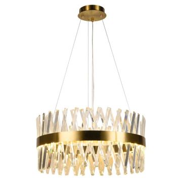 LED Dimmable crystal chandelier on a string LED/80W/230V 3000-6500K gold + remote control