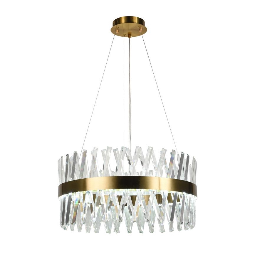 LED Dimmable crystal chandelier on a string LED/80W/230V 3000-6500K gold + remote control