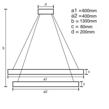 LED Dimmable chandelier on a string LED/80W/230V 3000-6500K + remote control