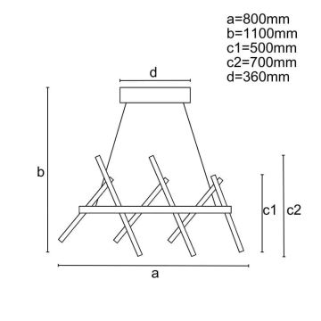 LED Dimmable chandelier on a string LED/80W/230V 3000-6500K + remote control