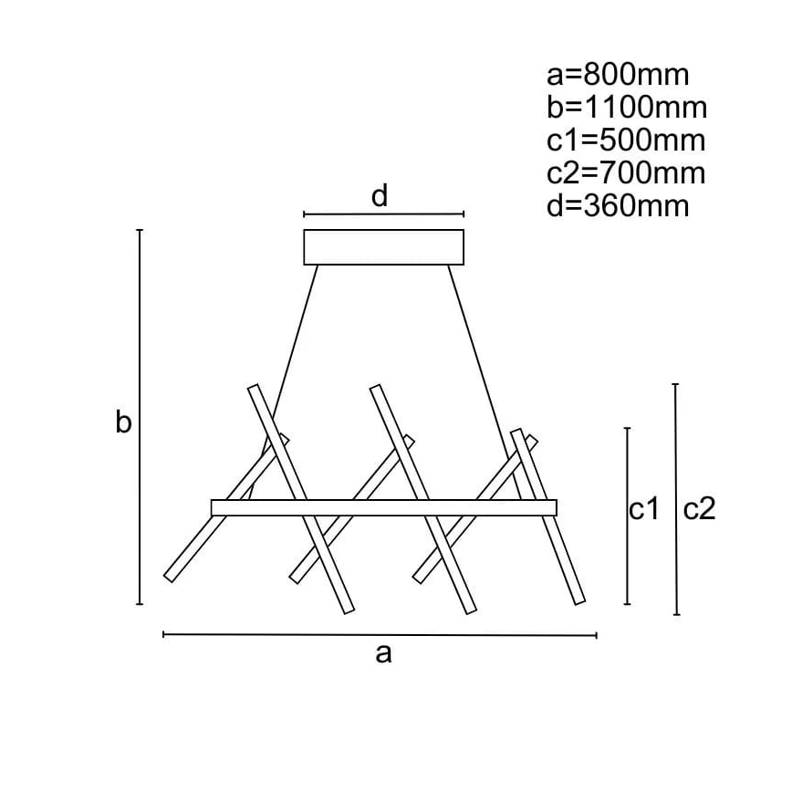 LED Dimmable chandelier on a string LED/80W/230V 3000-6500K + remote control