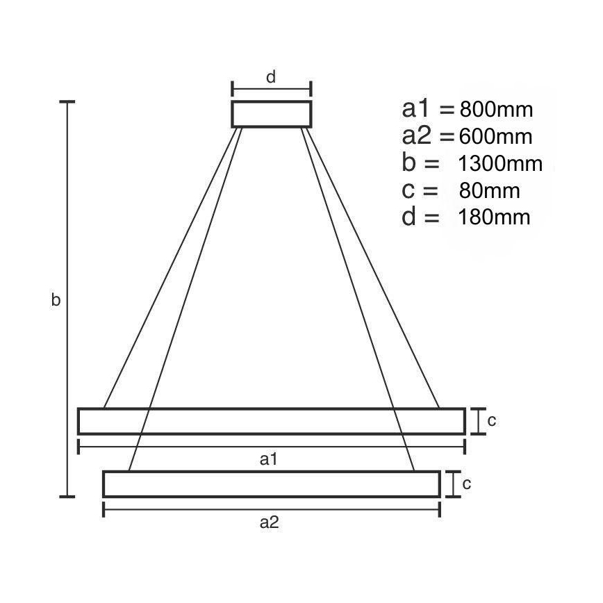 LED Dimmable crystal chandelier on a string LED/90W/230V 3000-6500K gold/chrome + remote control