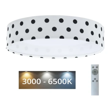 LED Dimmable children's ceiling light SMART GALAXY KIDS LED/24W/230V 3000-6500K dots white/black + remote control