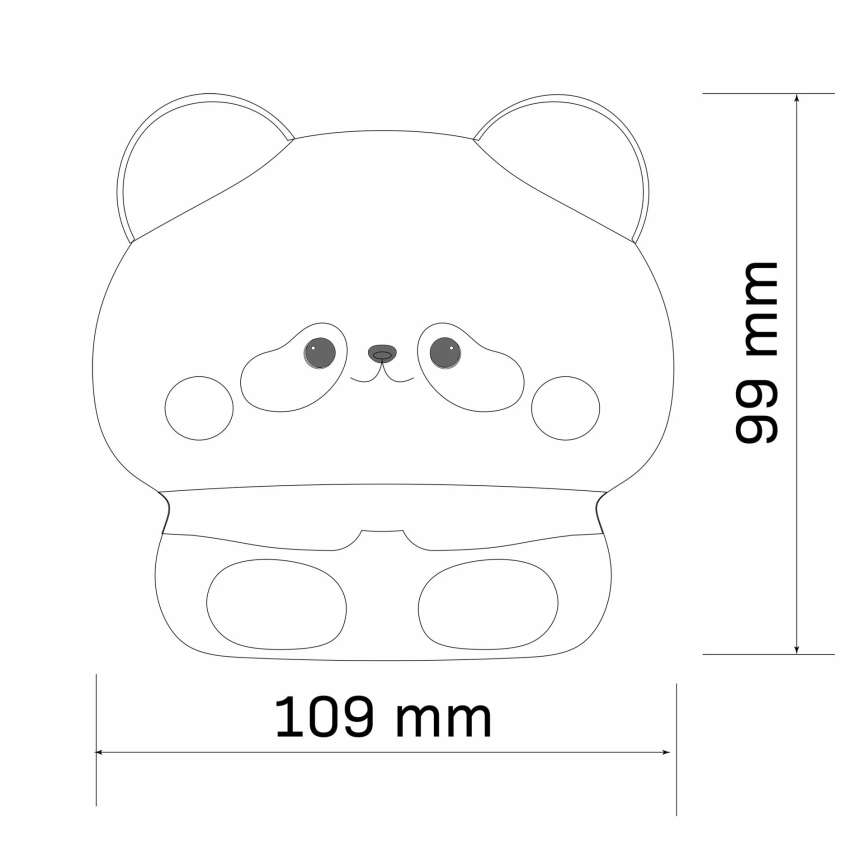 LED Dimmable children's touch lamp PANDA LED/2W/3,7V 1200 mAh