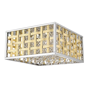 LED Dimmable crystal ceiling light COLUMBUS LED/20W/230V gold/chrome