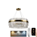 LED Dimmable crystal chandelier on a string LED/110W/230V 3000-6500K gold + remote control