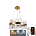LED Dimmable crystal chandelier on a string LED/130W/230V 3000-6500K gold + remote control