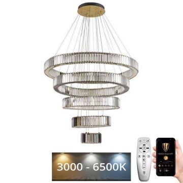 LED Dimmable crystal chandelier on a string LED/195W/230V 3000-6500K + remote control