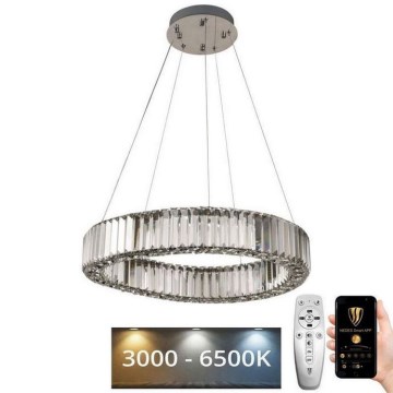 LED Dimmable crystal chandelier on a string LED/40W/230V 3000-6500K chrome + remote control