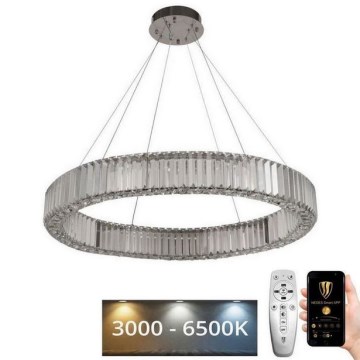 LED Dimmable crystal chandelier on a string LED/50W/230V 3000-6500K chrome + remote control