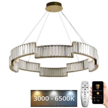 LED Dimmable crystal chandelier on a string LED/60W/230V 3000-6500K gold + remote control