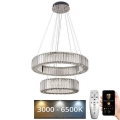 LED Dimmable crystal chandelier on a string LED/65W/230V 3000-6500K chrome + remote control