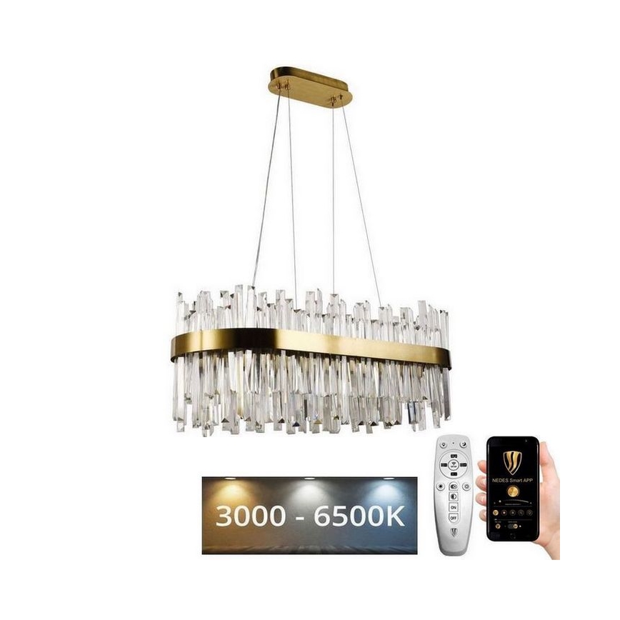 LED Dimmable crystal chandelier on a string LED/90W/230V 3000-6500K + remote control