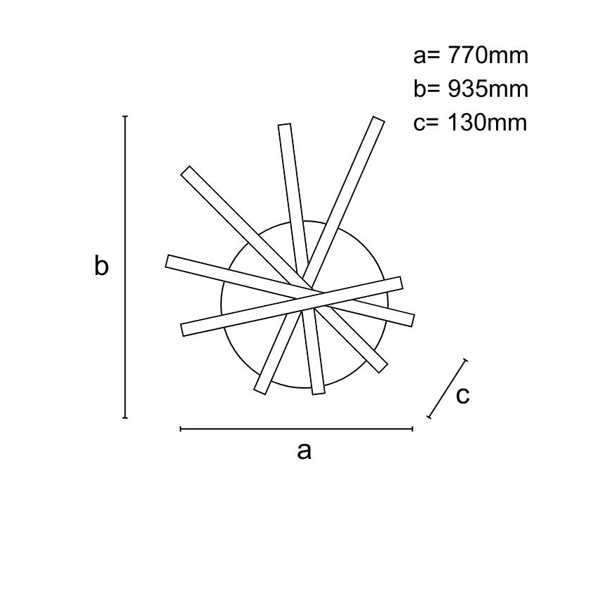 LED Dimmable surface-mounted chandelier LED/120W/230V 3000-6500K + remote control