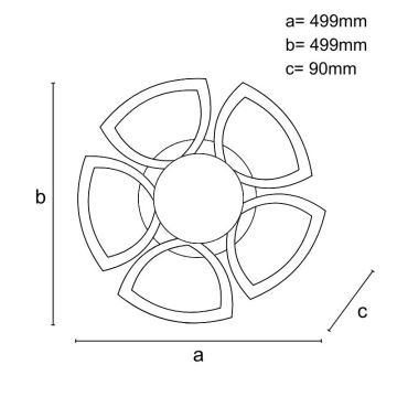 LED Dimmable surface-mounted chandelier LED/145W/230V 3000-6500K + remote control