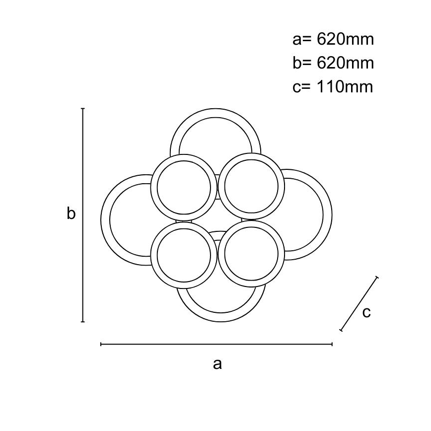 LED Dimmable surface-mounted chandelier LED/200W/230V 3000-6500K + remote control