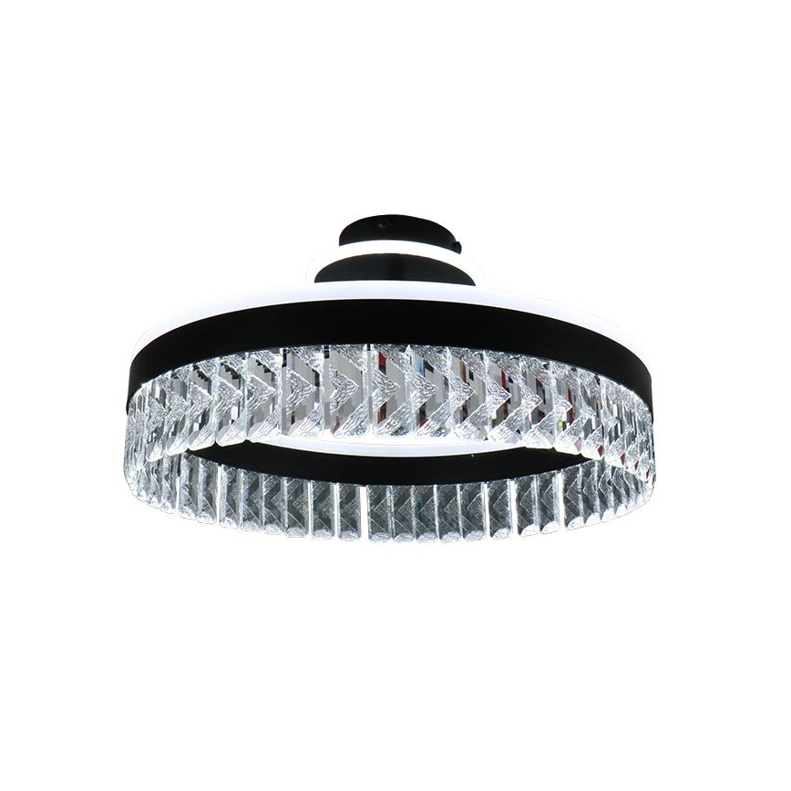 LED Dimmable crystal surface-mounted chandelier LED/75W/230V 3000-6500K black + remote control