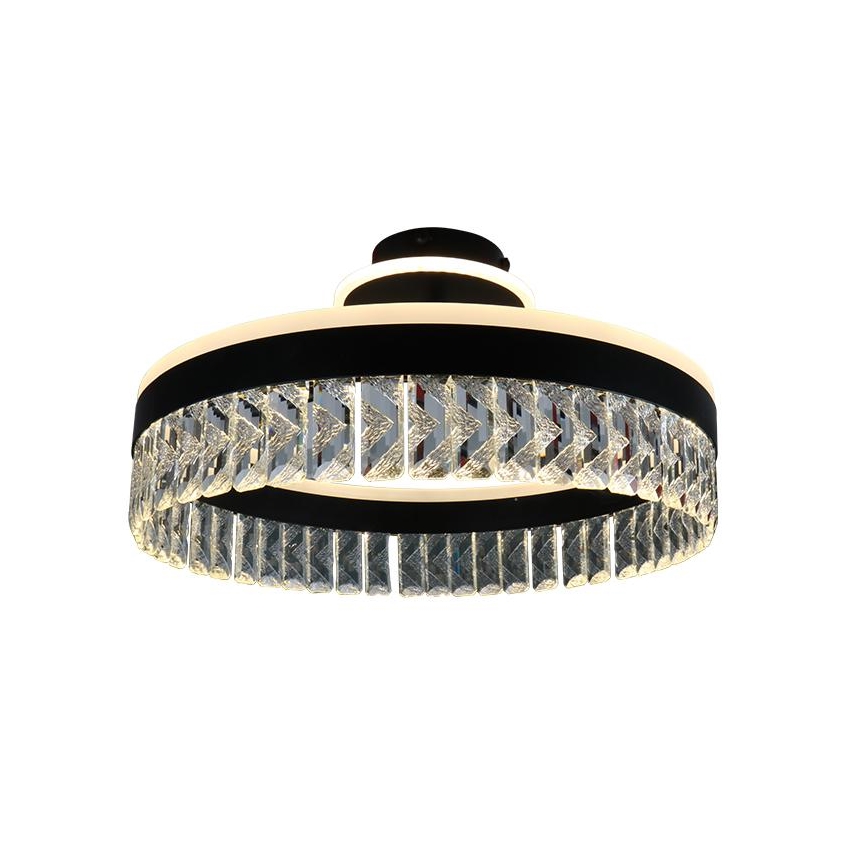 LED Dimmable crystal surface-mounted chandelier LED/75W/230V 3000-6500K black + remote control