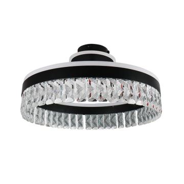 LED Dimmable crystal surface-mounted chandelier LED/75W/230V 3000-6500K black + remote control