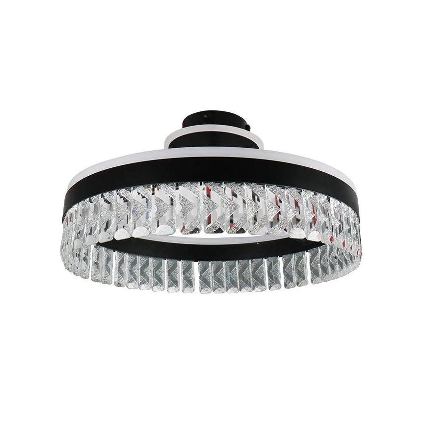 LED Dimmable crystal surface-mounted chandelier LED/75W/230V 3000-6500K black + remote control