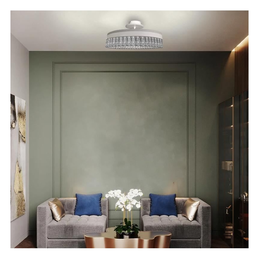 LED Dimmable crystal surface-mounted chandelier LED/75W/230V 3000-6500K white + remote control