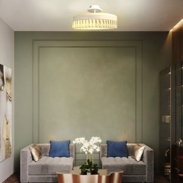 LED Dimmable crystal surface-mounted chandelier LED/75W/230V 3000-6500K white + remote control