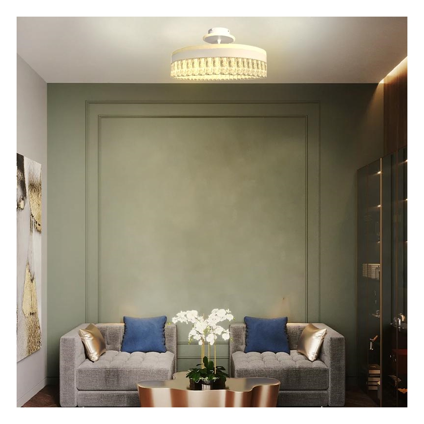 LED Dimmable crystal surface-mounted chandelier LED/75W/230V 3000-6500K white + remote control