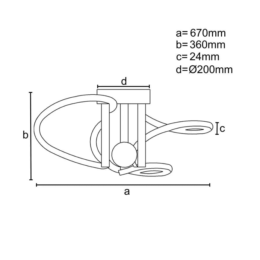 LED Dimmable surface-mounted chandelier LED/80W/230V 3000-6500K + remote control