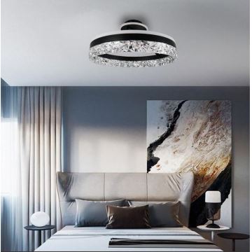 LED Dimmable surface-mounted chandelier LED/86W/230V 3000-6500K black + remote control