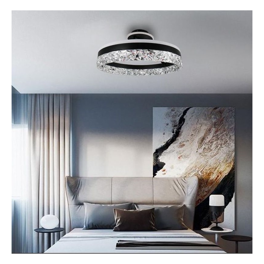 LED Dimmable surface-mounted chandelier LED/86W/230V 3000-6500K black + remote control