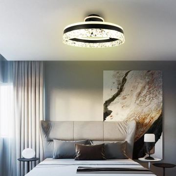 LED Dimmable surface-mounted chandelier LED/86W/230V 3000-6500K black + remote control