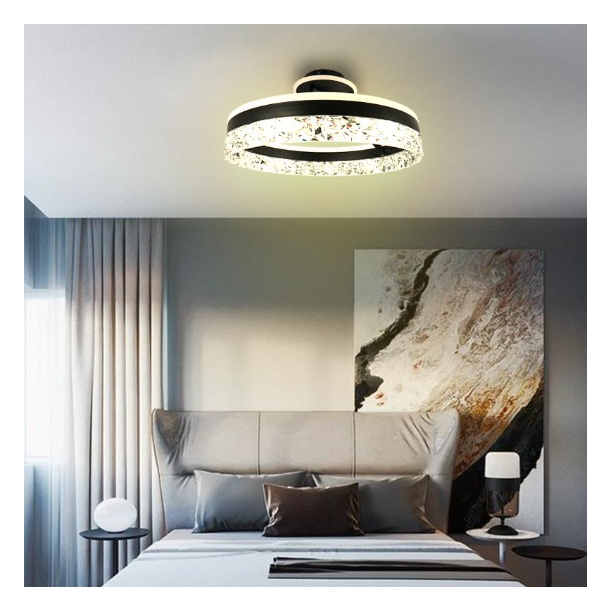 LED Dimmable surface-mounted chandelier LED/86W/230V 3000-6500K black + remote control