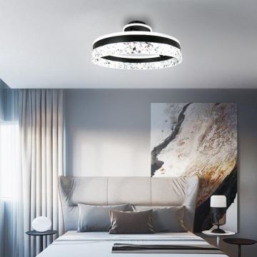 LED Dimmable surface-mounted chandelier LED/86W/230V 3000-6500K black + remote control