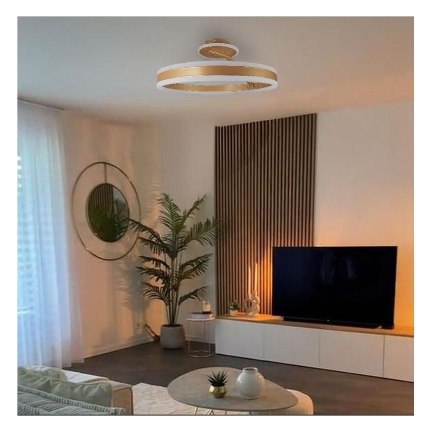 LED Dimmable surface-mounted chandelier LED/86W/230V 3000-6500K gold + remote control