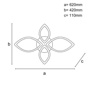 LED Dimmable surface-mounted chandelier LED/95W/230V 3000-6500K + remote control