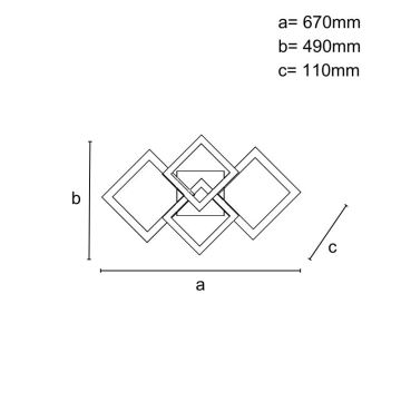 LED Dimmable surface-mounted chandelier LED/95W/230V 3000-6500K + remote control