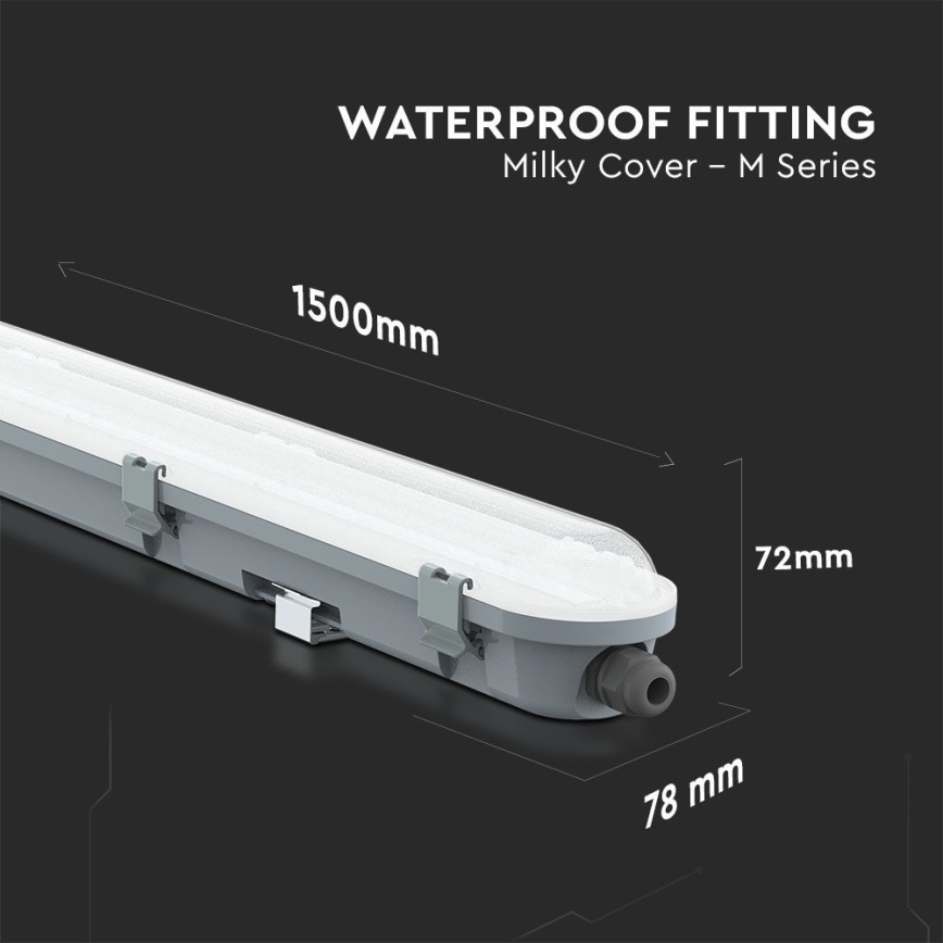 LED Heavy-duty fluorescent light M-SERIES LED/48W/230V 6500K 150cm IP65