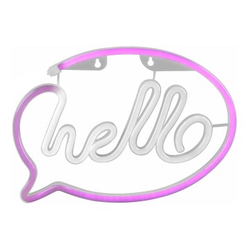 LED Neon wall decoration HELLO LED/3W/3xAA pink