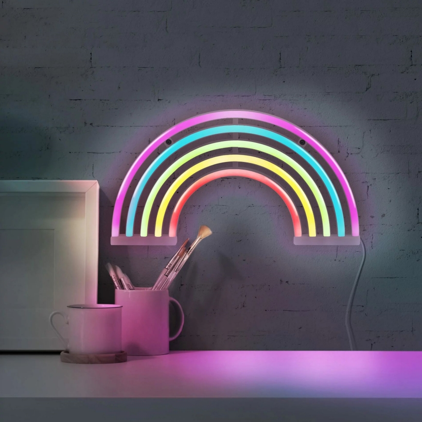 LED Neon wall decoration RAINBOW LED/3W/3xAA USB multicolor