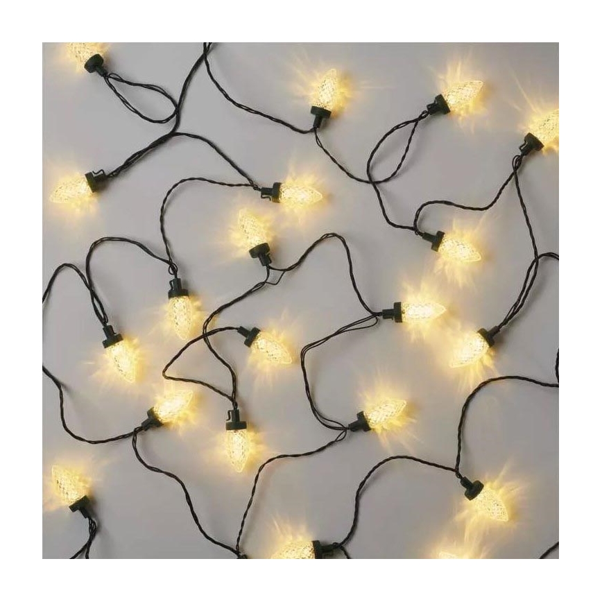 LED Outdoor Christmas chain 50xLED/8 functions 14,8 m IP44 warm white