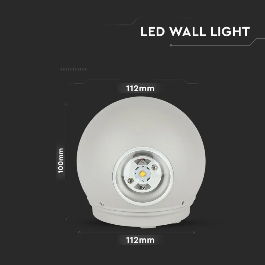 LED Outdoor wall light LED/6W/230V 3000K IP65 grey