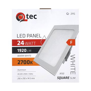 LED Recessed light QTEC LED/24W/230V 2700K 29,2x29,2 cm