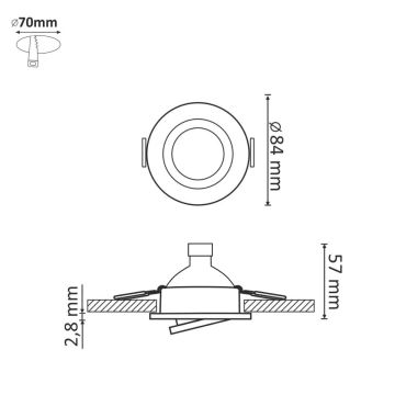 LED Recessed light SUN OLAL 1xGU10/3,5W/230V 3000K d. 8,4 cm gold