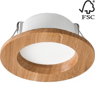 LED Recessed light WOODY SPOT LED/5,5W/230V 4000K oak ø 10 cm