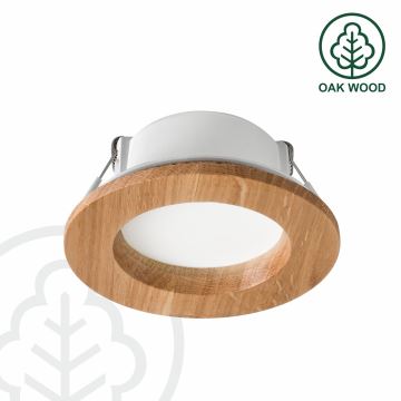 LED Recessed light WOODY SPOT LED/5,5W/230V 4000K oak ø 10 cm