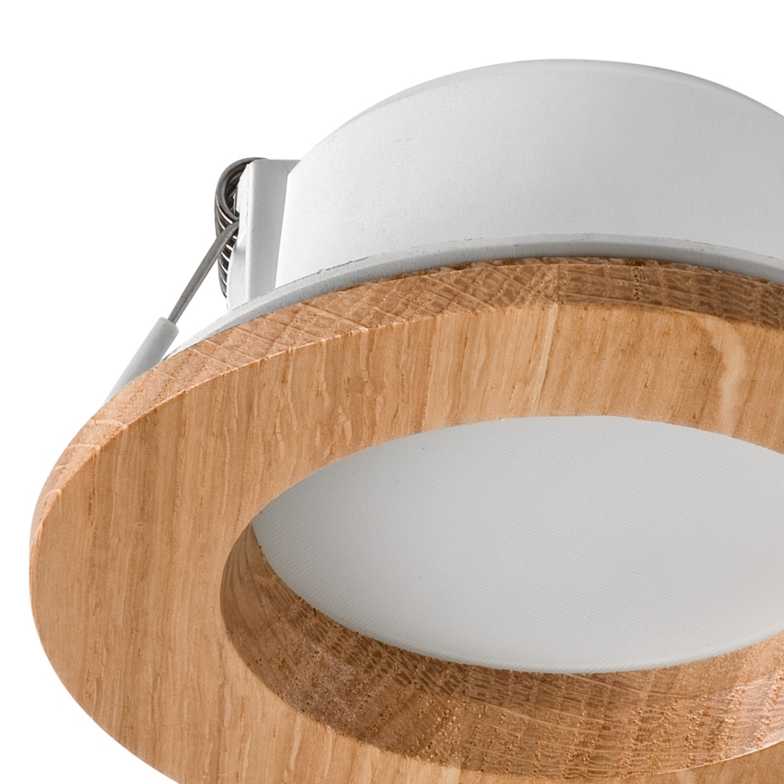 LED Recessed light WOODY SPOT LED/5,5W/230V 4000K oak ø 10 cm