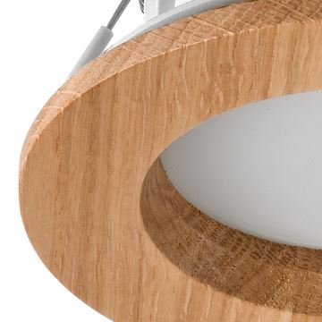 LED Recessed light WOODY SPOT LED/5,5W/230V 4000K oak ø 10 cm