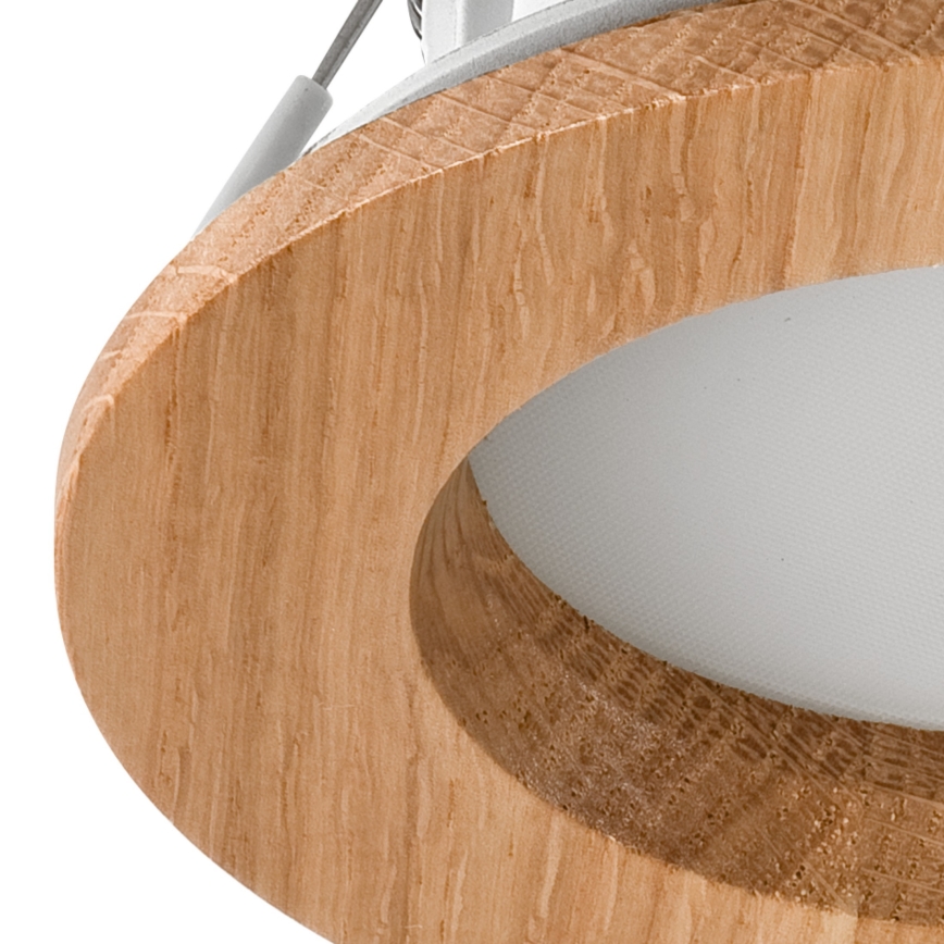 LED Recessed light WOODY SPOT LED/5,5W/230V 4000K oak ø 10 cm