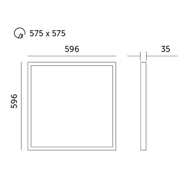 LED Recessed panel LED/40W/230V 4000K 60x60 cm